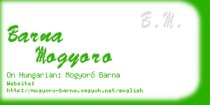 barna mogyoro business card